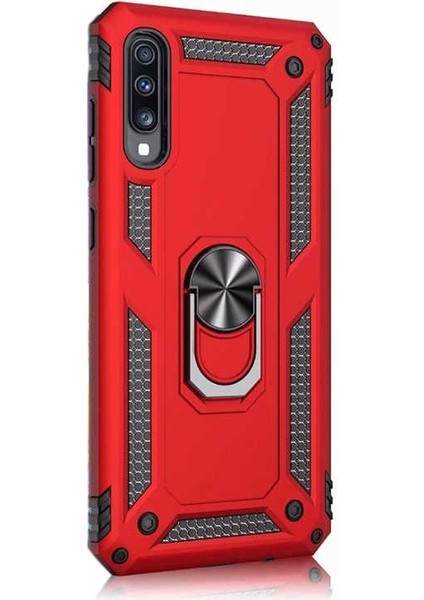 Samsung Galaxy A50S Kılıf Vega Standlı Yüzüklü Mıknatıslı Kırmızı