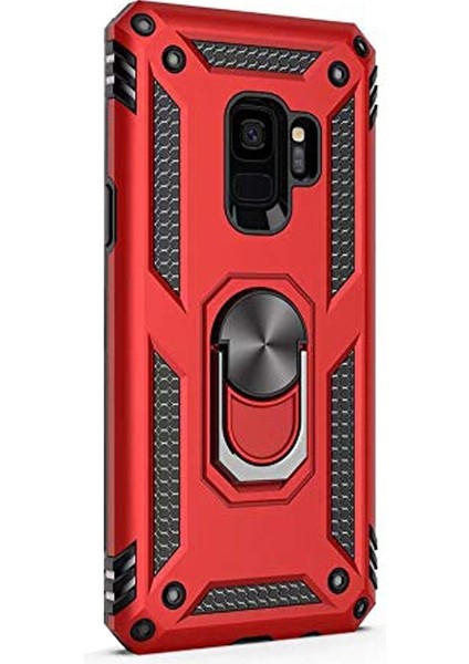Samsung Galaxy S9 Kılıf Vega Standlı Yüzüklü Mıknatıslı Kırmızı