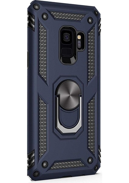Samsung Galaxy S9 Kılıf Vega Standlı Yüzüklü Mıknatıslı Lacivert