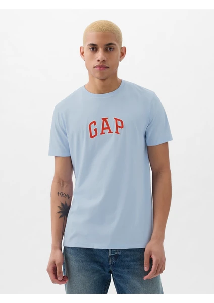 Erkek Açık Mavi Gap Logo T-Shirt