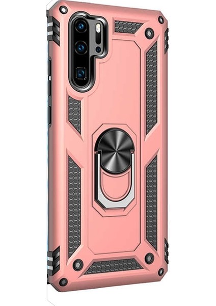 Huawei P30 Pro Kılıf Vega Standlı Yüzüklü Mıknatıslı Bronz