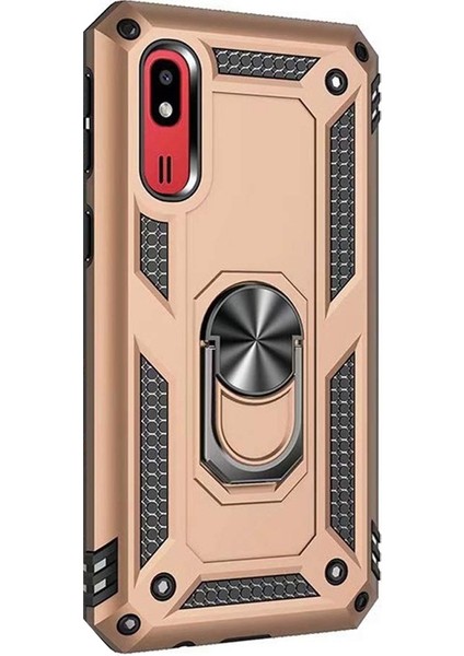 Samsung Galaxy A2 Core Kılıf Vega Standlı Yüzüklü Mıknatıslı Gold