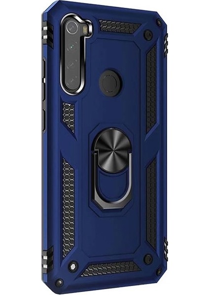Xiaomi Redmi Note 8 Kılıf Vega Standlı Yüzüklü Mıknatıslı Lacivert