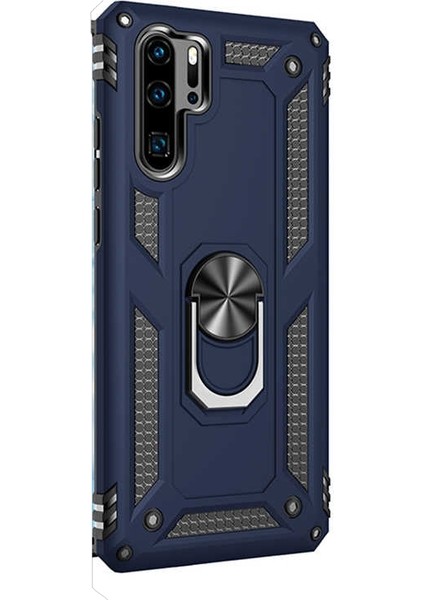 Huawei P30 Pro Kılıf Vega Standlı Yüzüklü Mıknatıslı Lacivert