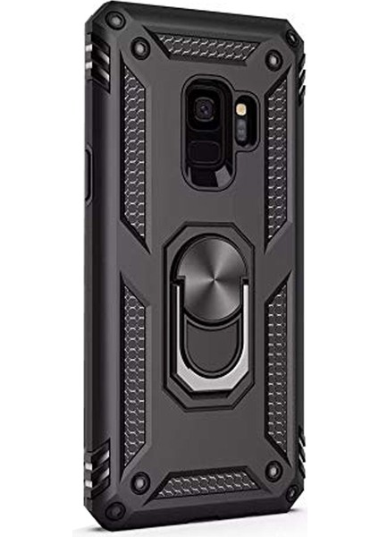 Samsung Galaxy S9 Kılıf Vega Standlı Yüzüklü Mıknatıslı Siyah