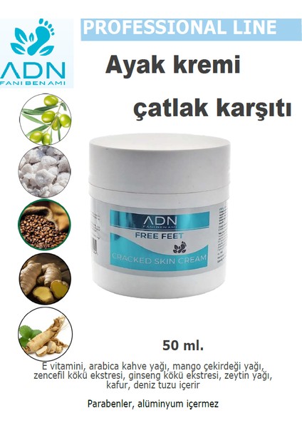 Kuru ve Çatlamış Ayaklar Için Krem, Çatlak Karşıtı, 50 Ml.