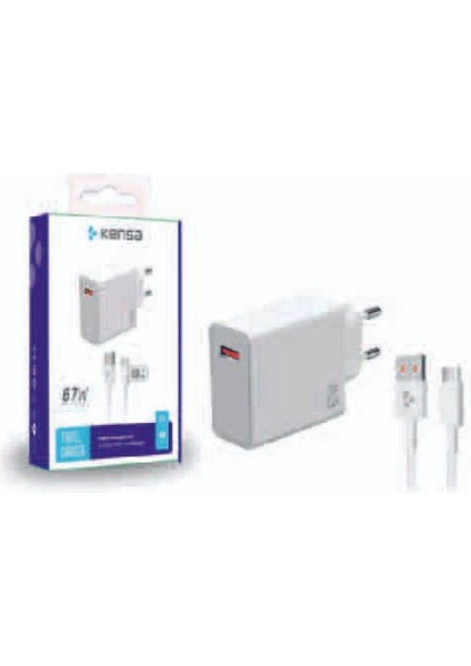 Type-C 67W (Watt) Turbo Hızlı Şarj Aleti Adaptörü ve Kablosu