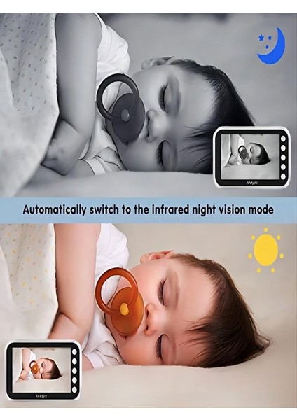 Gece Görüş Full Hd Tf Kart Giriş Wi-Fi 2.4g, Monitörlü Beyaz Akıllı Bebek Kamerası Babyfoon fırsatları
