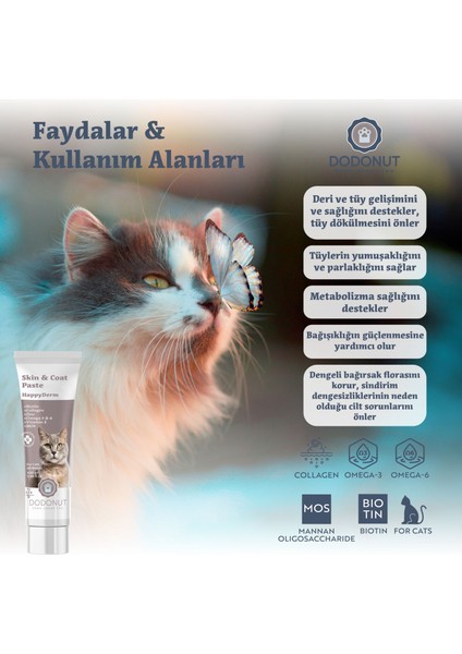 Kedi Sağlık Seti 4'lü, Multivitamin, Tüy Yumağı Giderici, Deri&tüy Sağılğı, %100 Doğal Somon Yağı