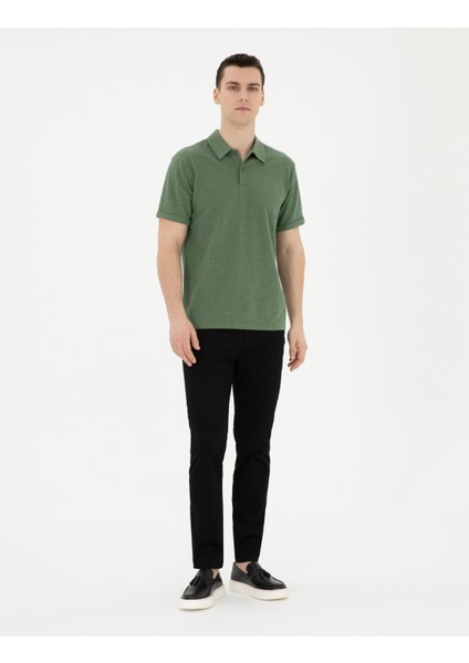 Erkek Siyah Slim Fit Kanvas Pantolon 50289196-VR046