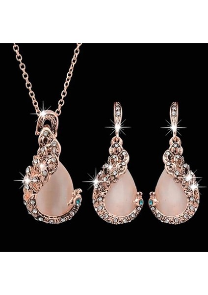 Stil 3 3 Adet/takım Takı Setleri Kadınlar Zarif Su Damlası Rhinestone Kolye Kolye Kanca Küpe Takı Seti (Yurt Dışından) fiyatları