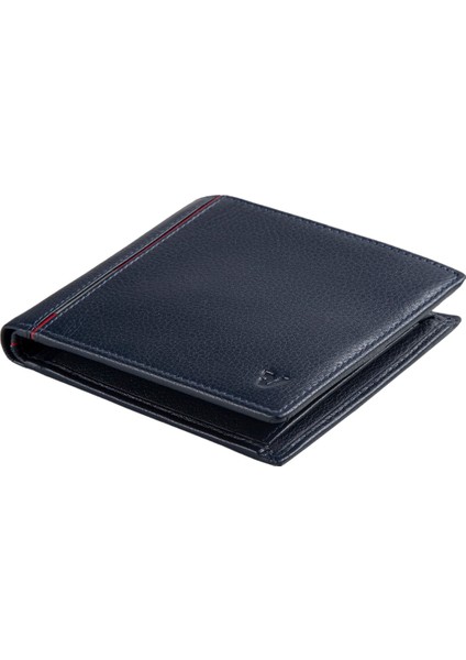 Erkek Cüzdan & Kartlık 41263323 Roncato Boston Small Horizontal Wallet With Coins Pocket Navy Blue