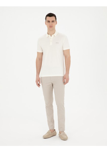 Erkek Bej Slim Fit Kanvas Pantolon 50289194-VR011