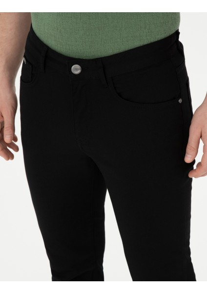 Erkek Siyah Slim Fit Kanvas Pantolon 50289196-VR046