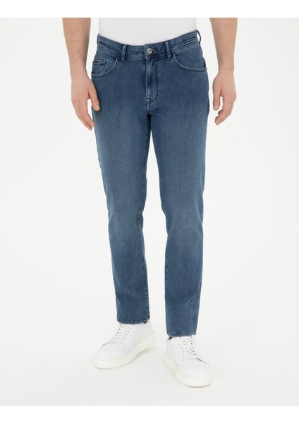 Pierre Cardin Erkek Mavi Straight Fit Jean Pantolon 50285111-VR036