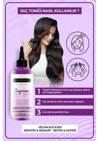 Supreme Vegan Kolajen İçeren Saç Toniği 300 ml modelleri