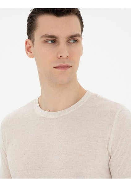 Erkek Bej Slim Fit Basic Tişört 50288156-VR011 fiyatları