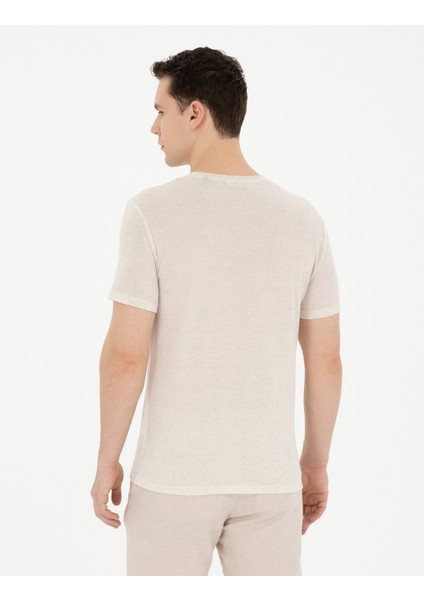 Erkek Bej Slim Fit Basic Tişört 50288156-VR011 indirimleri