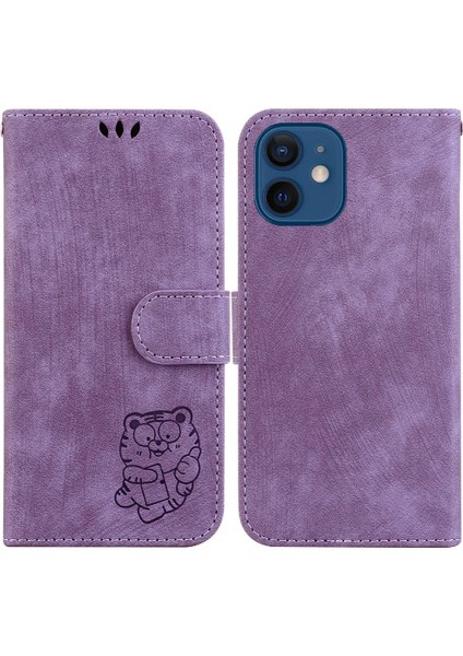 Iphone 12 Için Kılıf Mini Kart Cep Cüzdan Kılıf Flip Folio Kabartmalı Sevimli (Yurt Dışından)