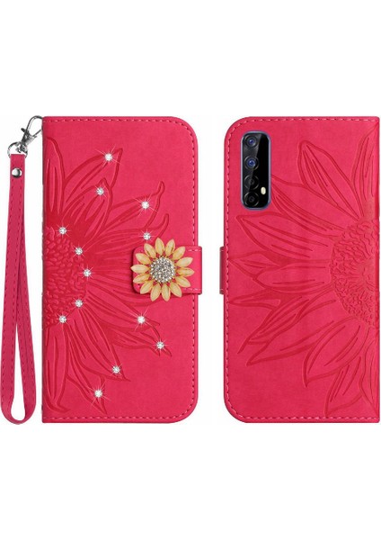 Realme 7 Telefon Kılıfı Için Kılıf Flip Cüzdan Kredi Kartı Kartı Tutucu Pu Flip (Yurt Dışından)