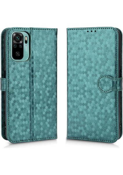 Xiaomi Redmi Için Not 10 4g Deri Cüzdan Kapak Geometrik Desen (Yurt Dışından)