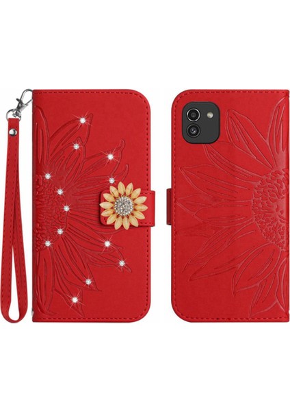Samsung Galaxy A03 Telefon Kılıfı Için Kılıf Darbeye Tpu Kabuk Kapak Cüzdan Pu (Yurt Dışından)