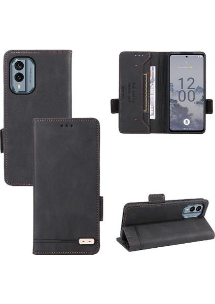 Kart Tutucu Kickstand Deri Folio Flip Case ile Nokia X30 5g Için Kılıf (Yurt Dışından)