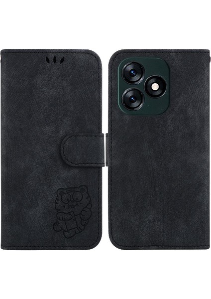 Tecno Kıvılcım 10C Kabartmalı Sevimli Kaplan Kartı Cep Flip Folio Cüzdan Için Kılıf (Yurt Dışından)