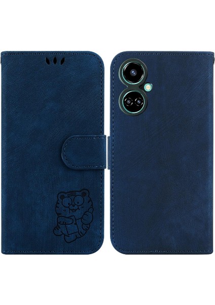 Tecno Camon 19 Kart Cep Cüzdan Kılıf Için Kılıf Kabartmalı Sevimli Kaplan Flip (Yurt Dışından)