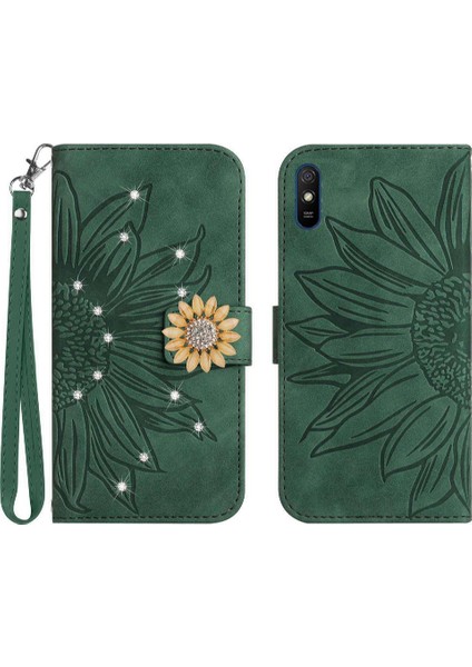 Xiaomi Redmi 9A Telefon Kılıfı Için Kılıf Darbeye Tpu Kabuk Pu Deri Çevirme (Yurt Dışından)