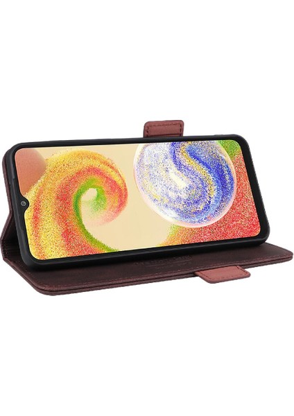 Kart Tutucu Kickstand Deri Folio ile Samsung Galaxy A04 4g Için Kılıf (Yurt Dışından) modelleri