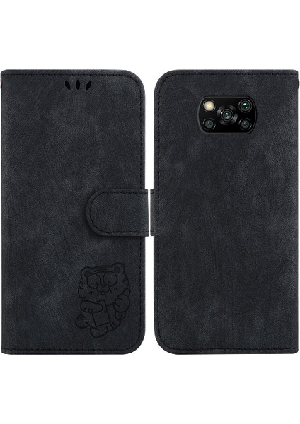 Xiaomi Poco X3/pro/nfc Kabartmalı Sevimli Kaplan Tutucu Kapak Cüzdan (Yurt Dışından)