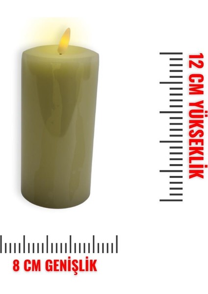 Ledli Şeffaf Paketli Işıklı Plastik Mum 12 cm
