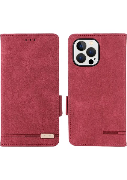 Kart Tutucu Kickstand Deri Folio Flip ile iphone 14 Pro Max Için Kılıf (Yurt Dışından)