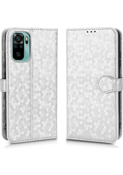 Xiaomi Redmi Için Not 10 4g Deri Cüzdan Kapak Geometrik Desen (Yurt Dışından)