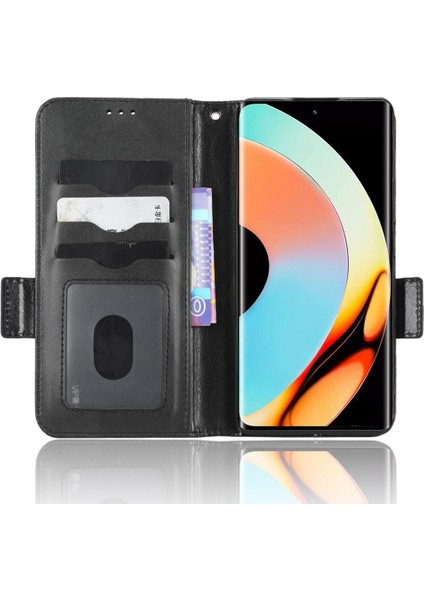 Realme 10 Pro Artı Görüntüleme Standı 3 Kart Tutucu Cüzdan Kapak Çevirin (Yurt Dışından)