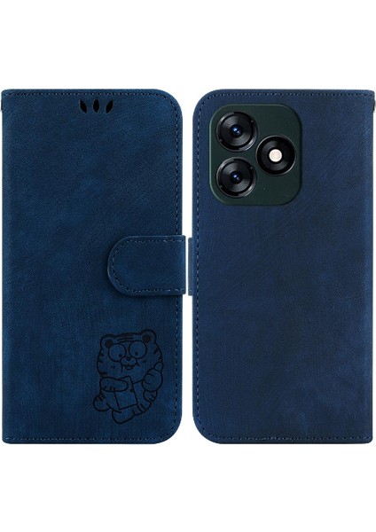 Tecno Kıvılcım 10C Kabartmalı Sevimli Kaplan Kartı Cep Flip Folio Cüzdan Için Kılıf (Yurt Dışından)