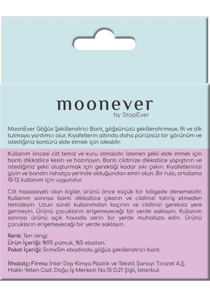 Moonever Göğüs Şekillendirici Bant + Silikon Göğüs Ucu Kapatıcı modelleri