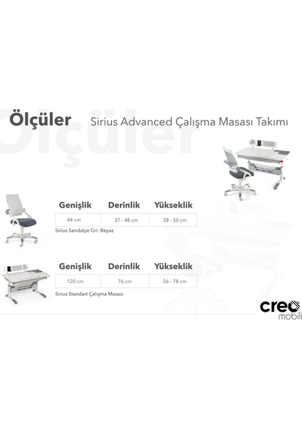 Creo Mobili Sirius Advanced Yükseklik Ayarlı Çalışma Masası Takımı(Çalışma Masası + Sandalye) - Beyaz / Fuşya