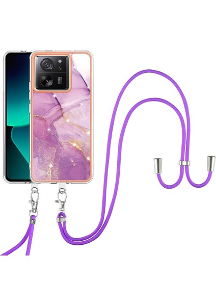 Xiaomi 13T/13T Pro Yumuşak Mermer Crossbody Telefon Kılıfı (Yurt Dışından)