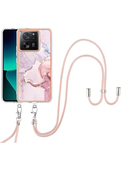 Xiaomi 13T/13T Pro Yumuşak Mermer Crossbody Telefon Kılıfı (Yurt Dışından)