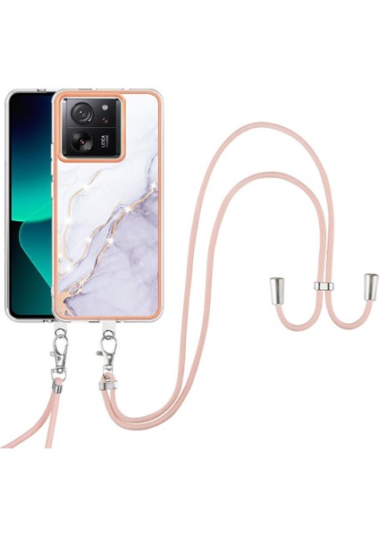 Xiaomi 13T/13T Pro Yumuşak Mermer Crossbody Telefon Kılıfı (Yurt Dışından)