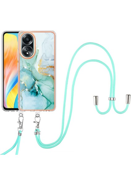 Oppo A58 4g Mermer Anti-Çizik Yumuşak Crossbody Kordon Telefon Kılıfı (Yurt Dışından)
