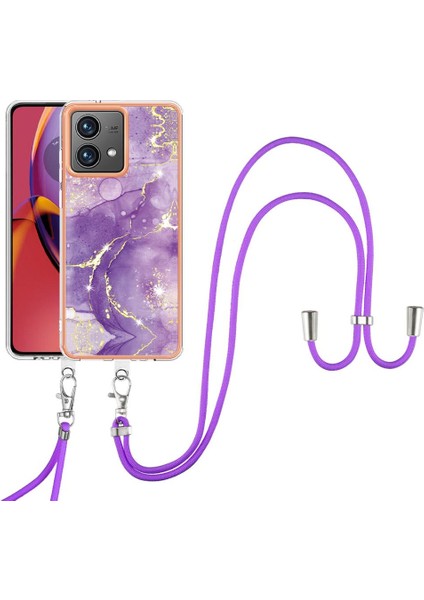 Motorola Moto G84 Crossbody Mermer Telefon Kılıfı (Yurt Dışından)