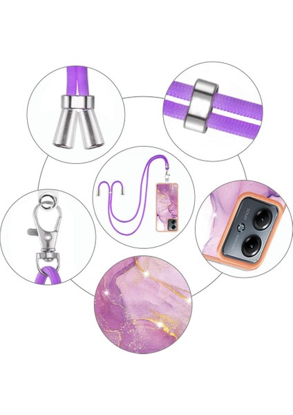 Motorola Moto G14 Mermer Crossbody Yumuşak Telefon Kılıfı (Yurt Dışından) modelleri