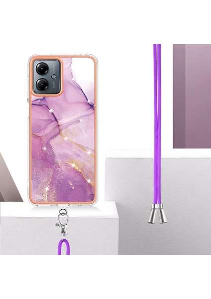 Motorola Moto G14 Mermer Crossbody Yumuşak Telefon Kılıfı (Yurt Dışından) indirimleri