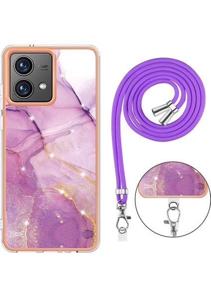 Motorola Moto G84 Crossbody Mermer Telefon Kılıfı (Yurt Dışından)