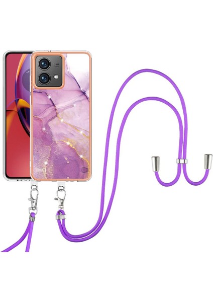 Motorola Moto G84 Crossbody Mermer Telefon Kılıfı (Yurt Dışından)