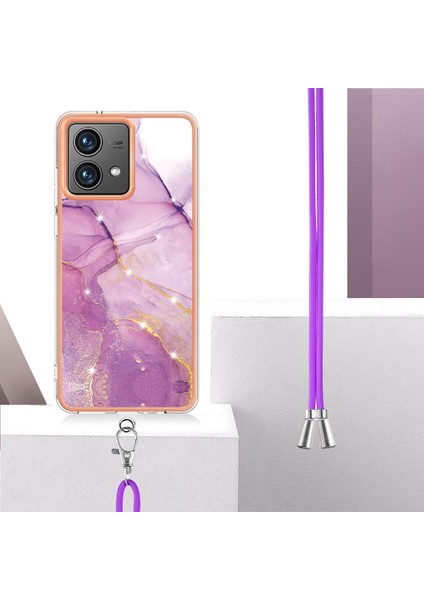 Motorola Moto G84 Crossbody Mermer Telefon Kılıfı (Yurt Dışından)