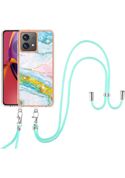 Motorola Moto G84 Crossbody Mermer Telefon Kılıfı (Yurt Dışından)